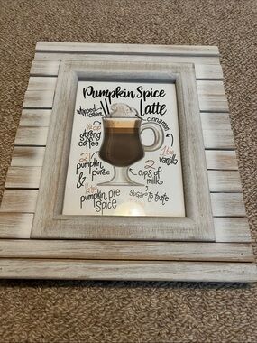 Pumpkin Spice Latte Print 5x7 - Neutral Wood Frame